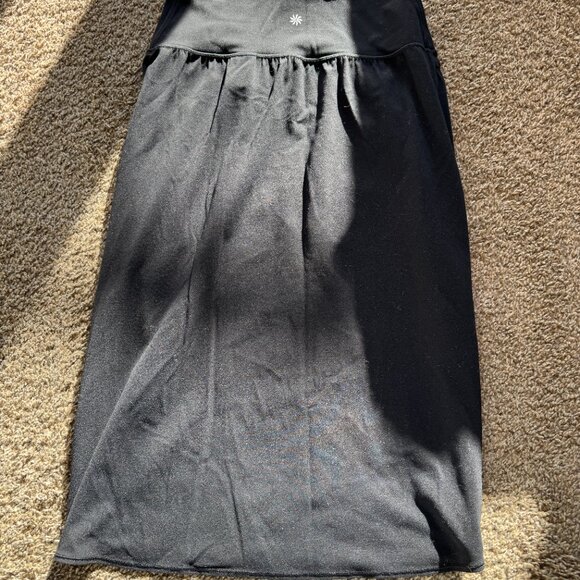 Athleta Trascend Mini Skirt Black Stretchy Ruched Size Medium - Picture 3 of 5
